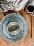 Widdop green stoneware plates set of 4, imported from the UK