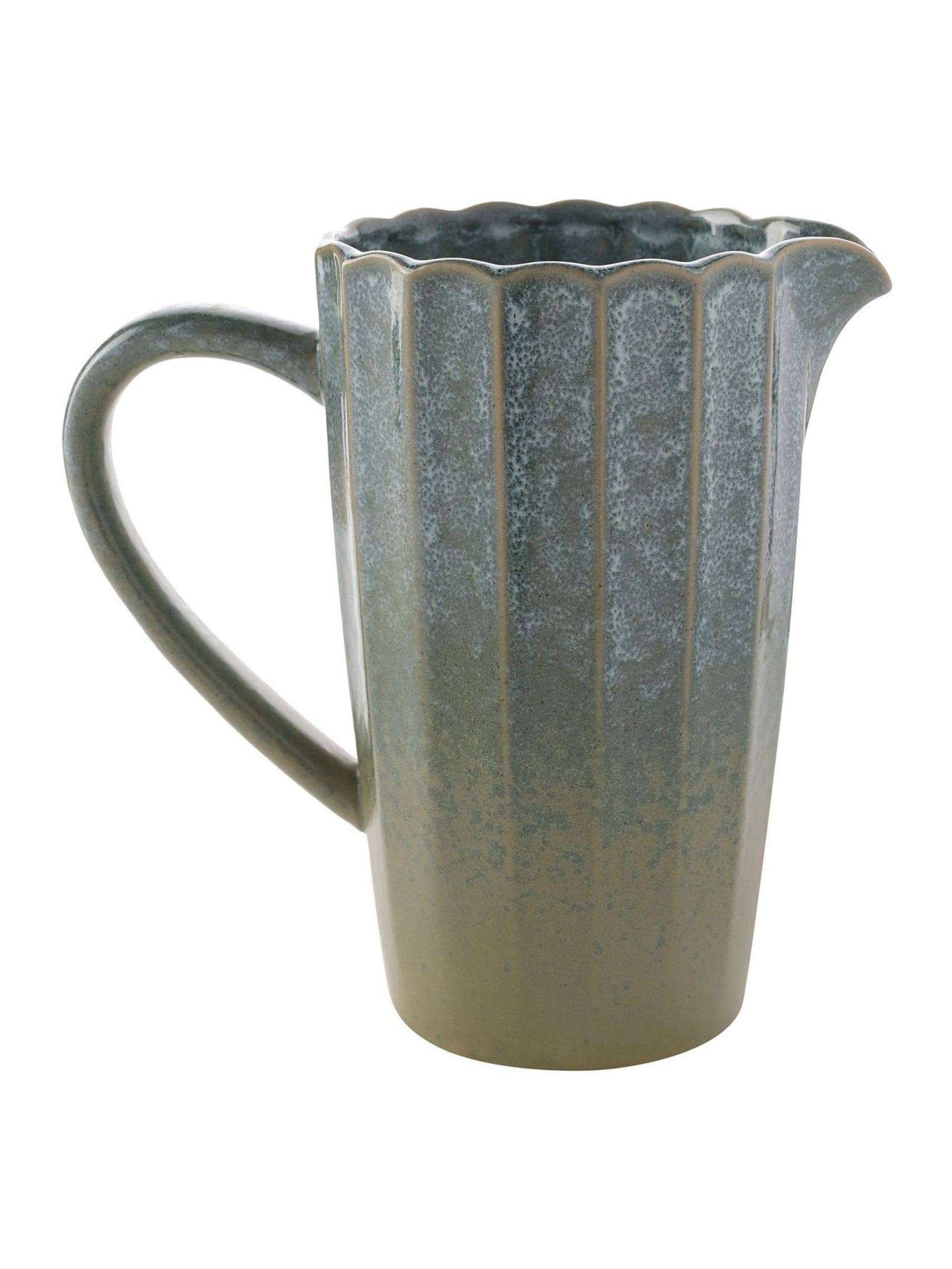 Widdop green stoneware jug 21cm, imported from the UK