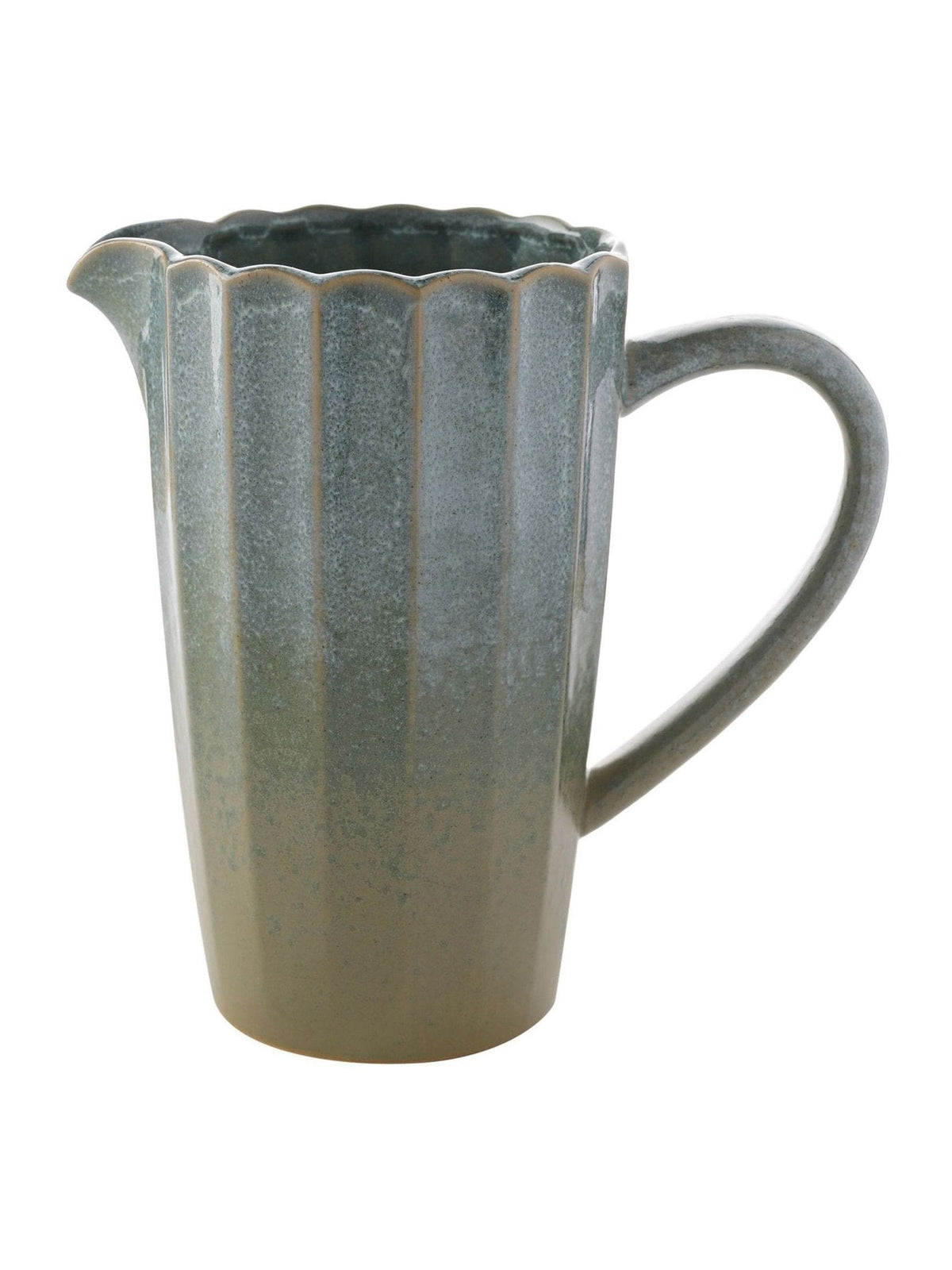 Widdop green stoneware jug 21cm, imported from the UK