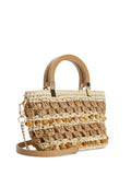 Dune London Natural Dahlia raffia shopper bag - British product
