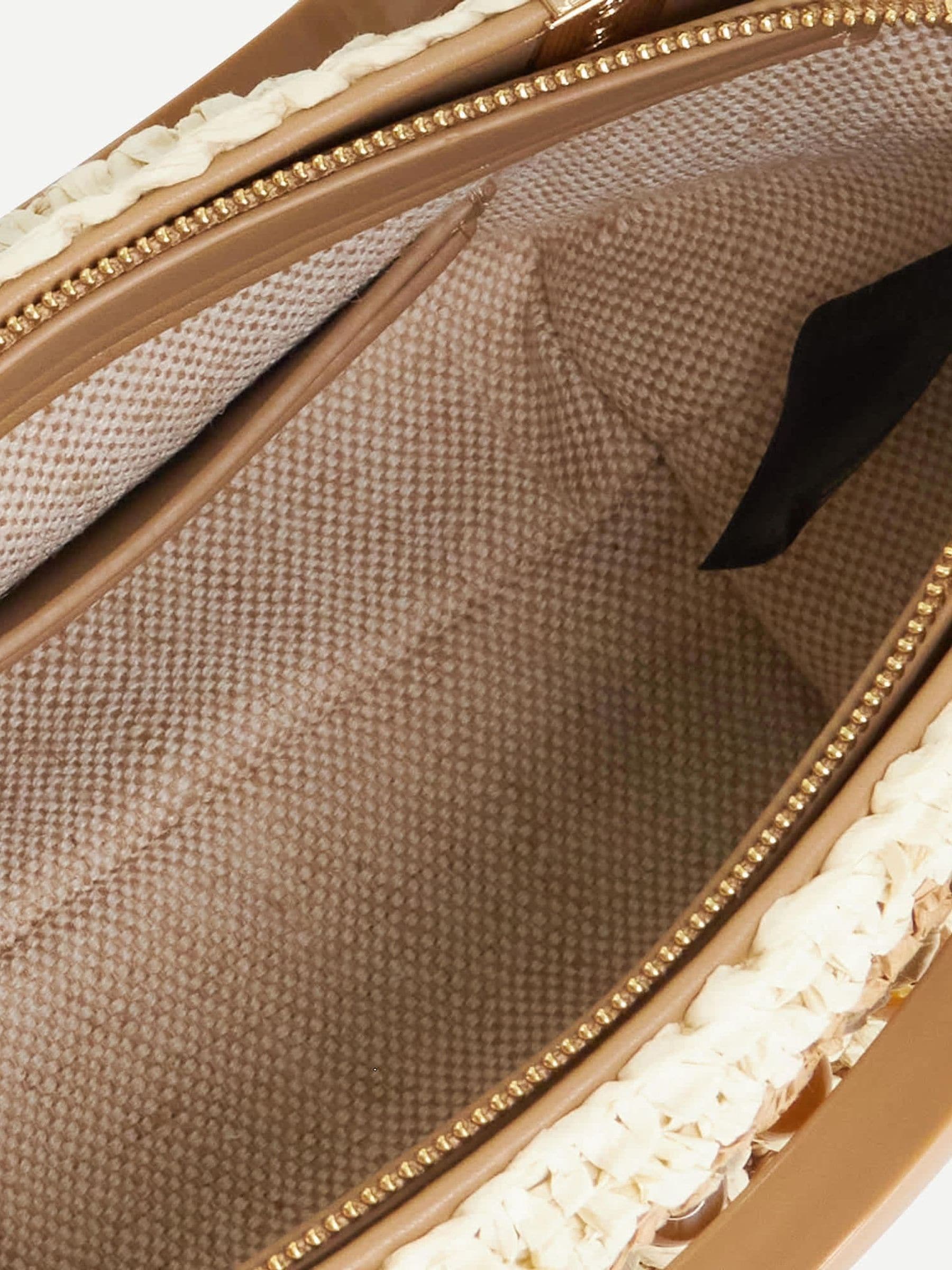 Dune London Natural Dahlia raffia shopper bag - British product