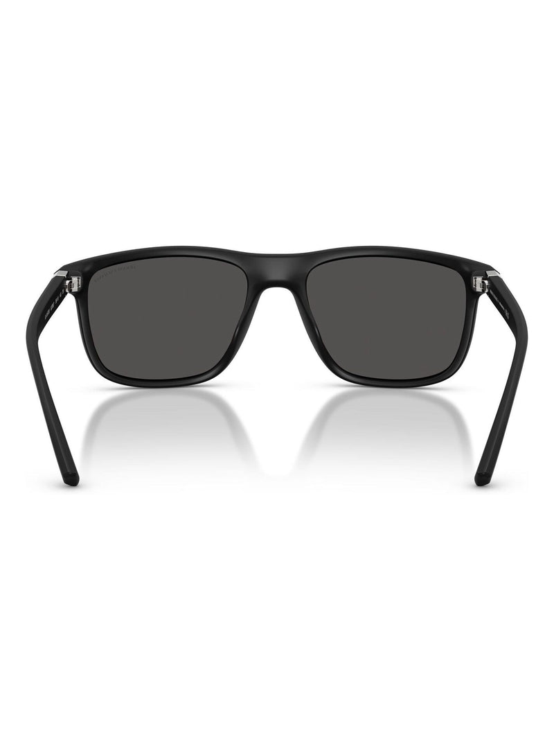Armani Exchange black rectangular sunglasses with grey lenses (British brand)