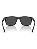 Armani Exchange black rectangular sunglasses with grey lenses (British brand)
