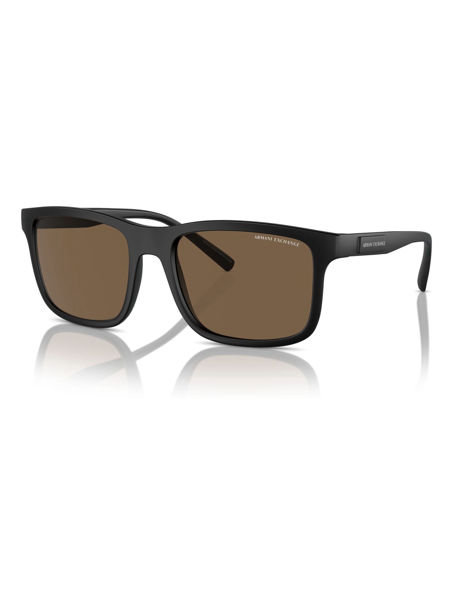 Armani Exchange black rectangle sunglasses, UK version