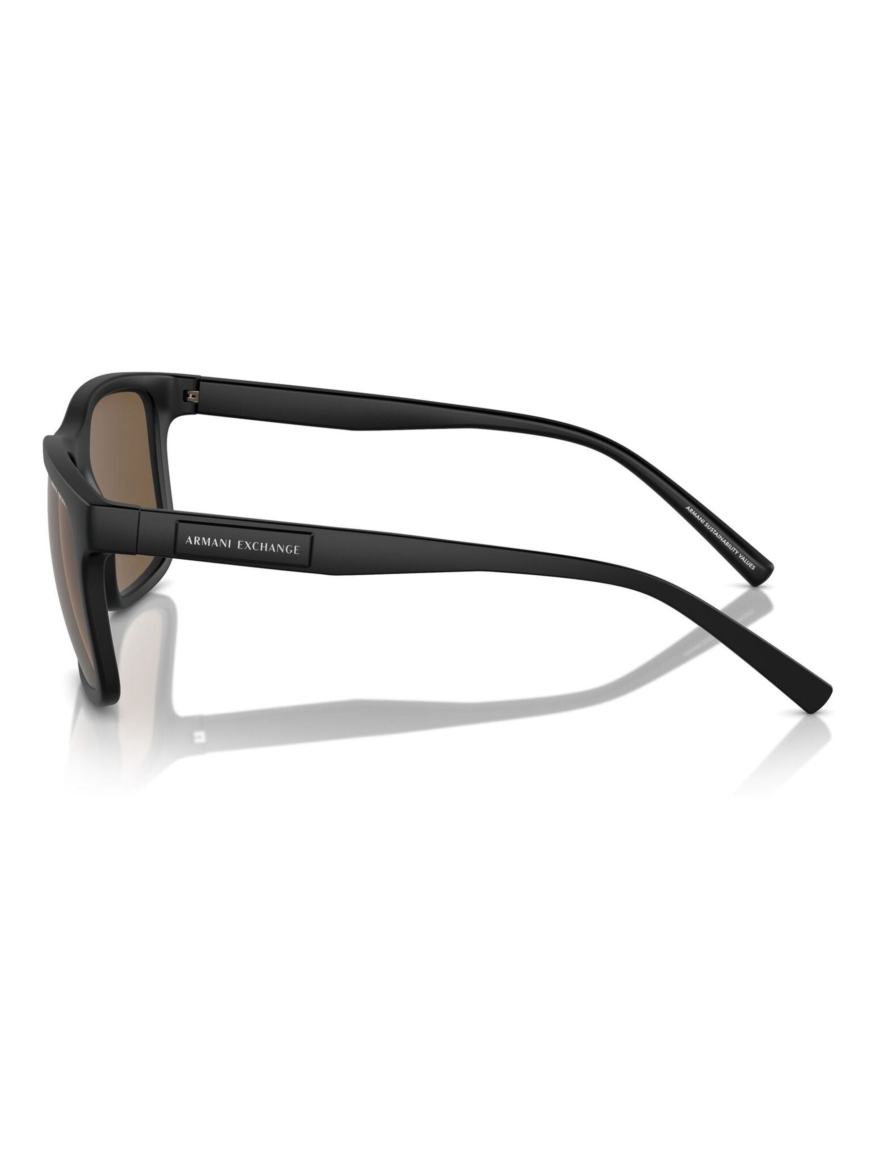 Armani Exchange black rectangle sunglasses, UK version