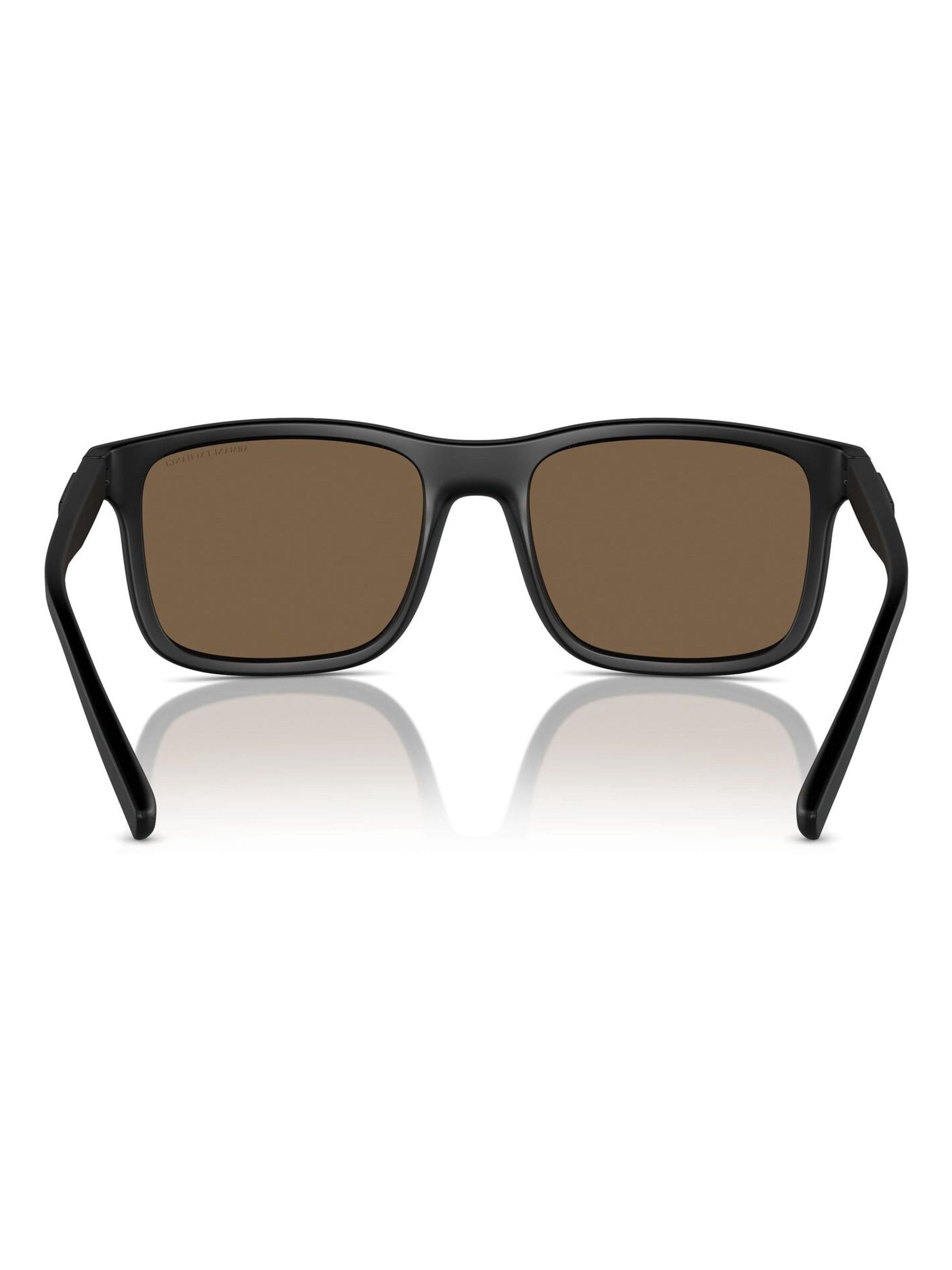 Armani Exchange black rectangle sunglasses, UK version