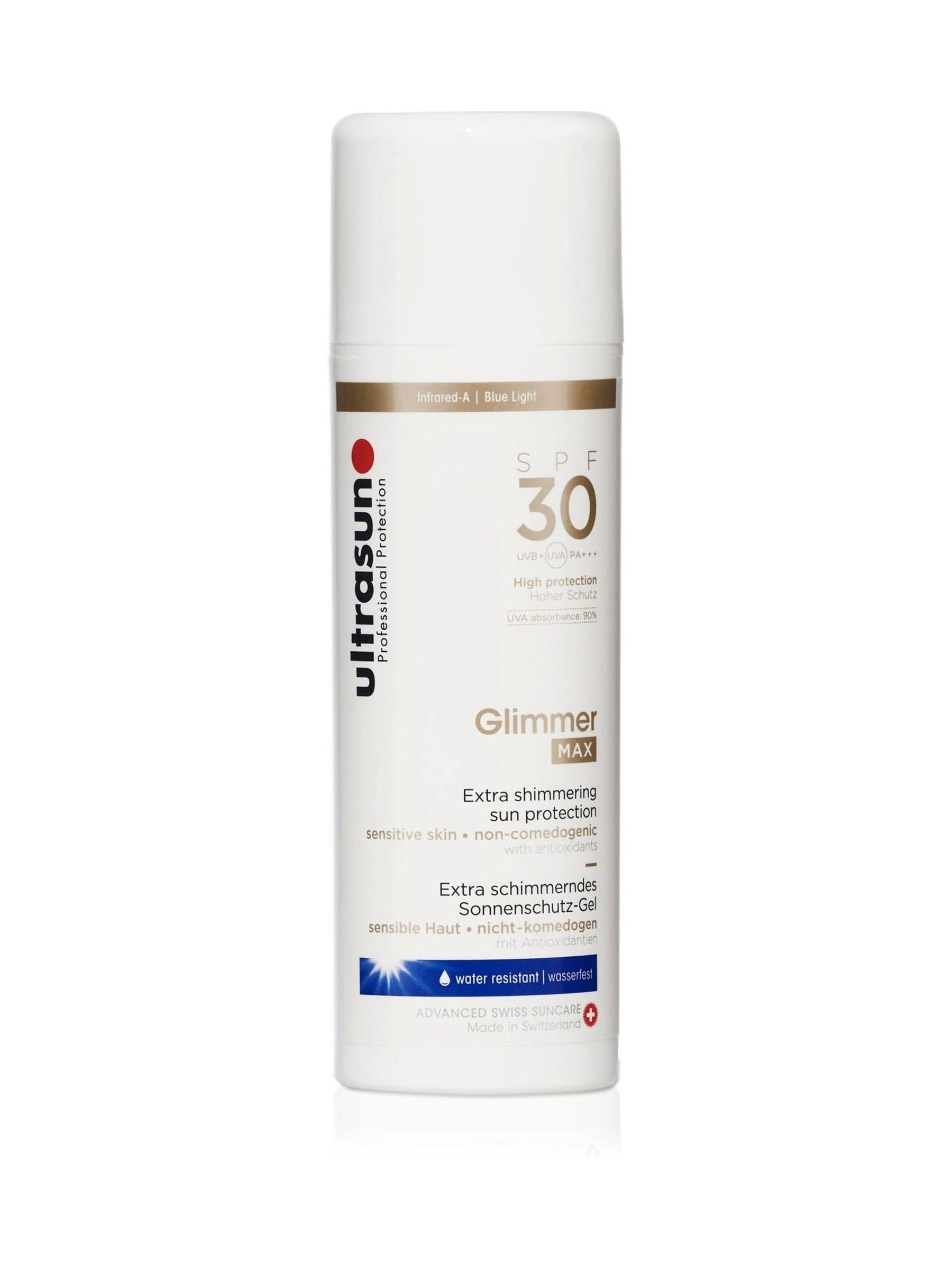 Ultrasun Glimmer Max SPF30 sun cream imported from the UK