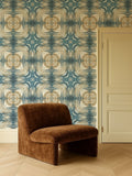 Clarke and Clarke Blue Elements Kalia wallpaper sample A4 - British product
