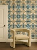 Clarke and Clarke Blue Elements Kalia wallpaper sample A4 - British product