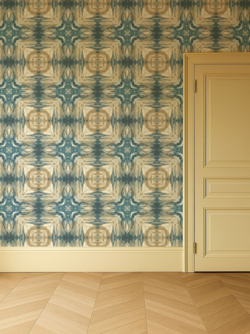 Clarke and Clarke Blue Elements Kalia wallpaper sample A4 - British product