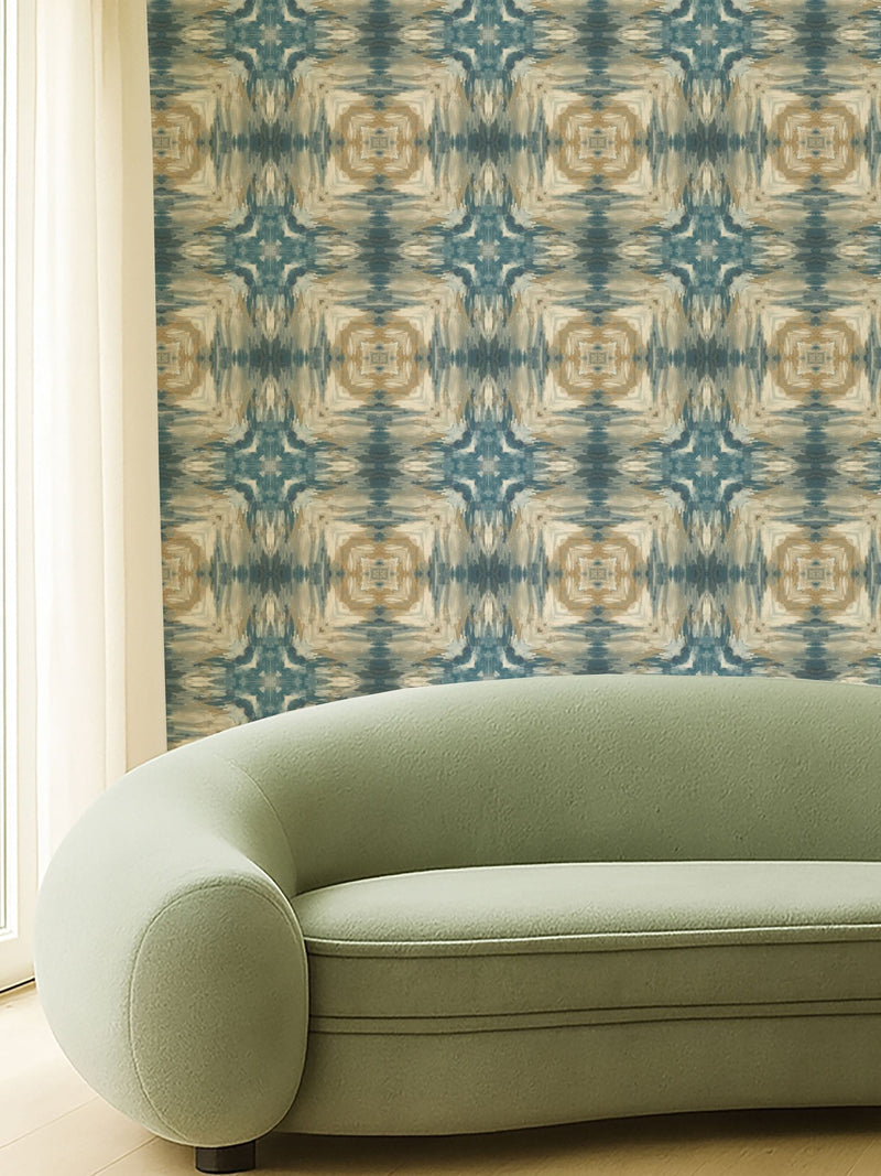 Clarke and Clarke Blue Elements Kalia wallpaper sample A4 - British product