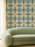 Clarke and Clarke Blue Elements Kalia wallpaper sample A4 - British product