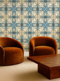 Clarke and Clarke Blue Elements Kalia wallpaper sample A4 - British product
