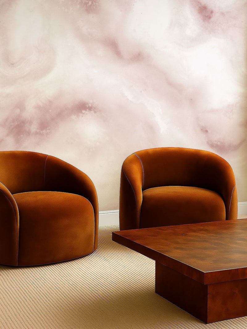 Clarke and Clarke Pink Elements Viento wallpaper sample A4 (British brand)