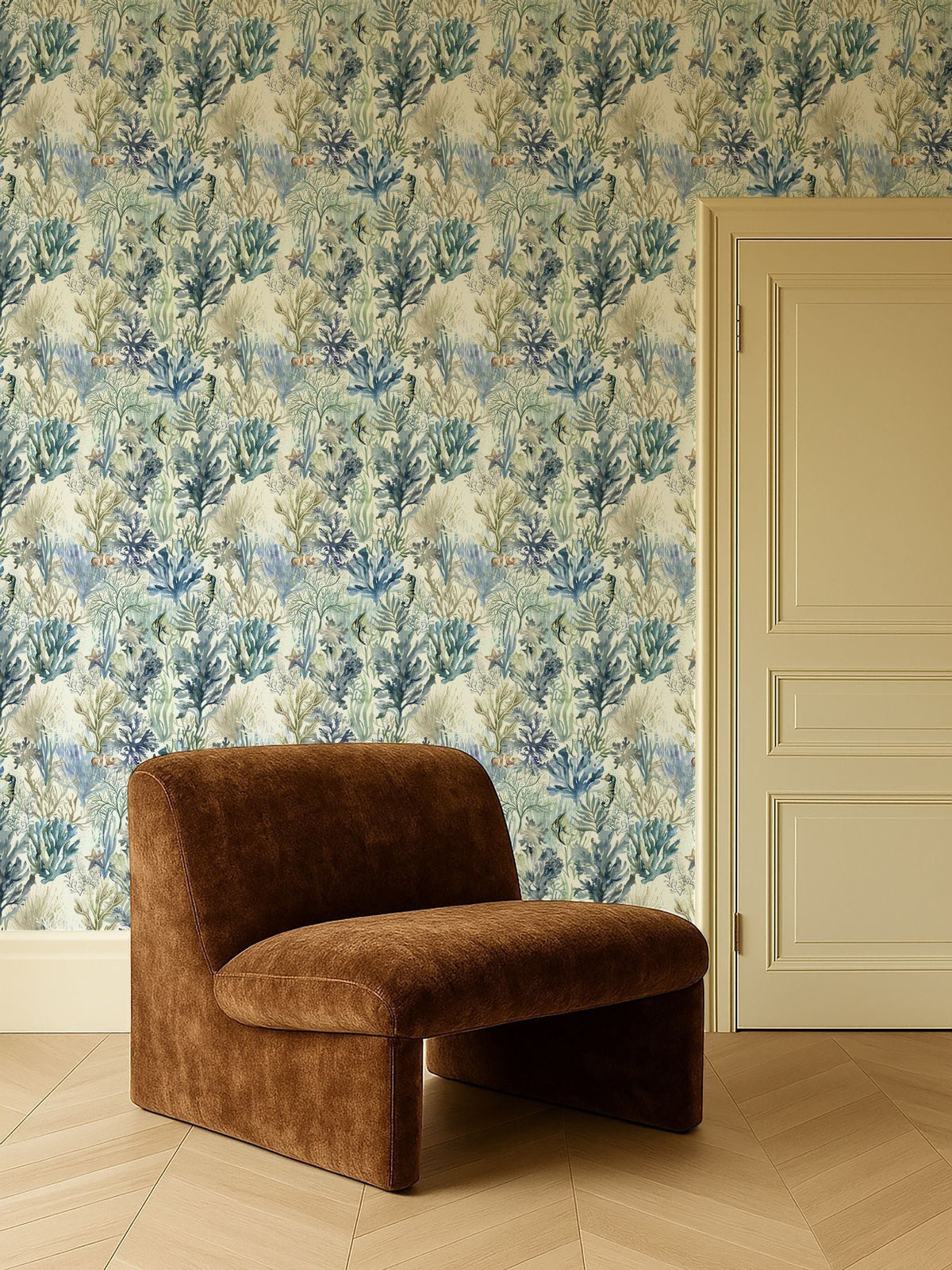 Clarke and Clarke Pink Elements Oceana Wallpaper Sample A4