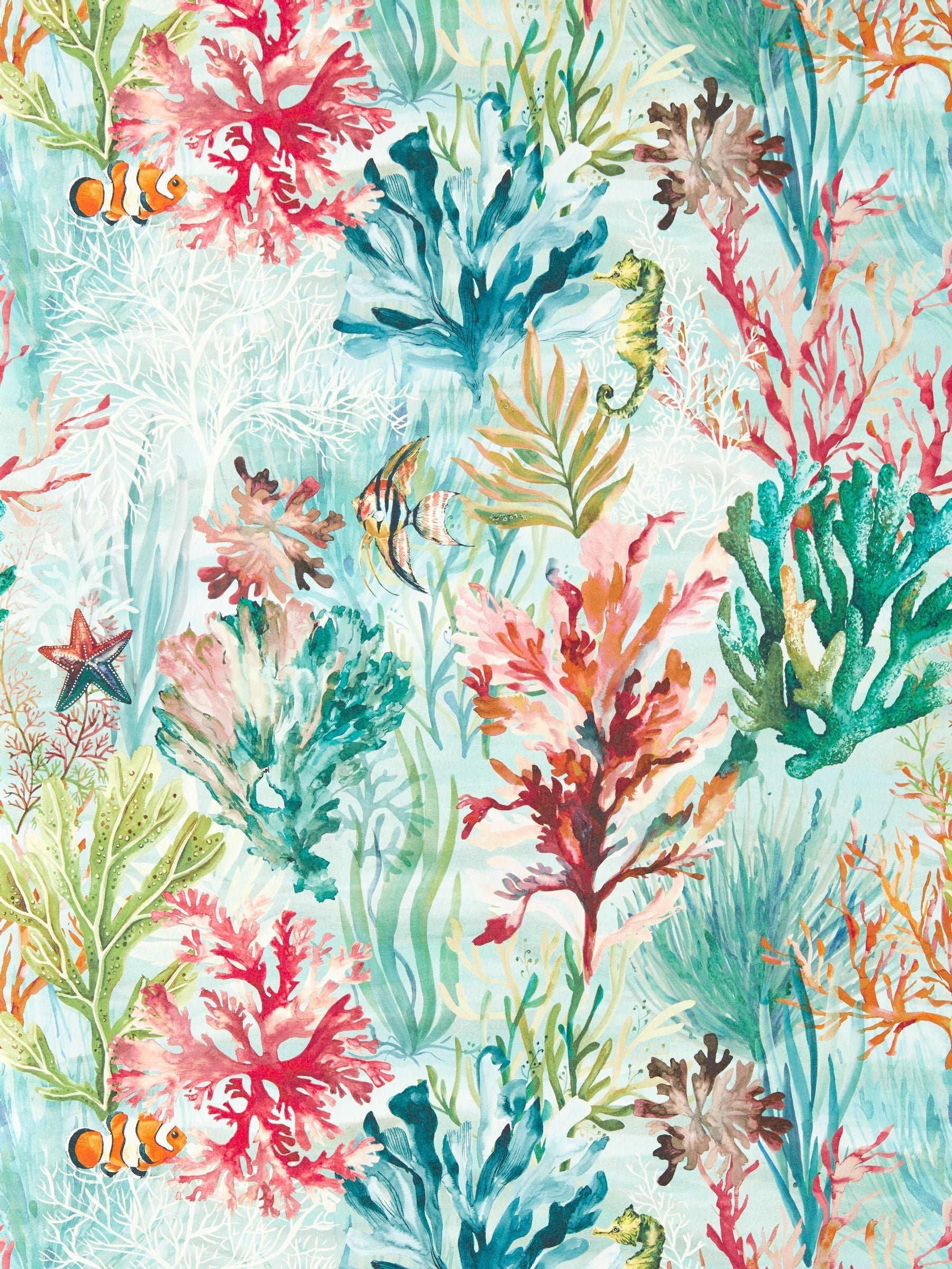 Clarke and Clarke Pink Elements Oceana A4 wallpaper sample (British brand)