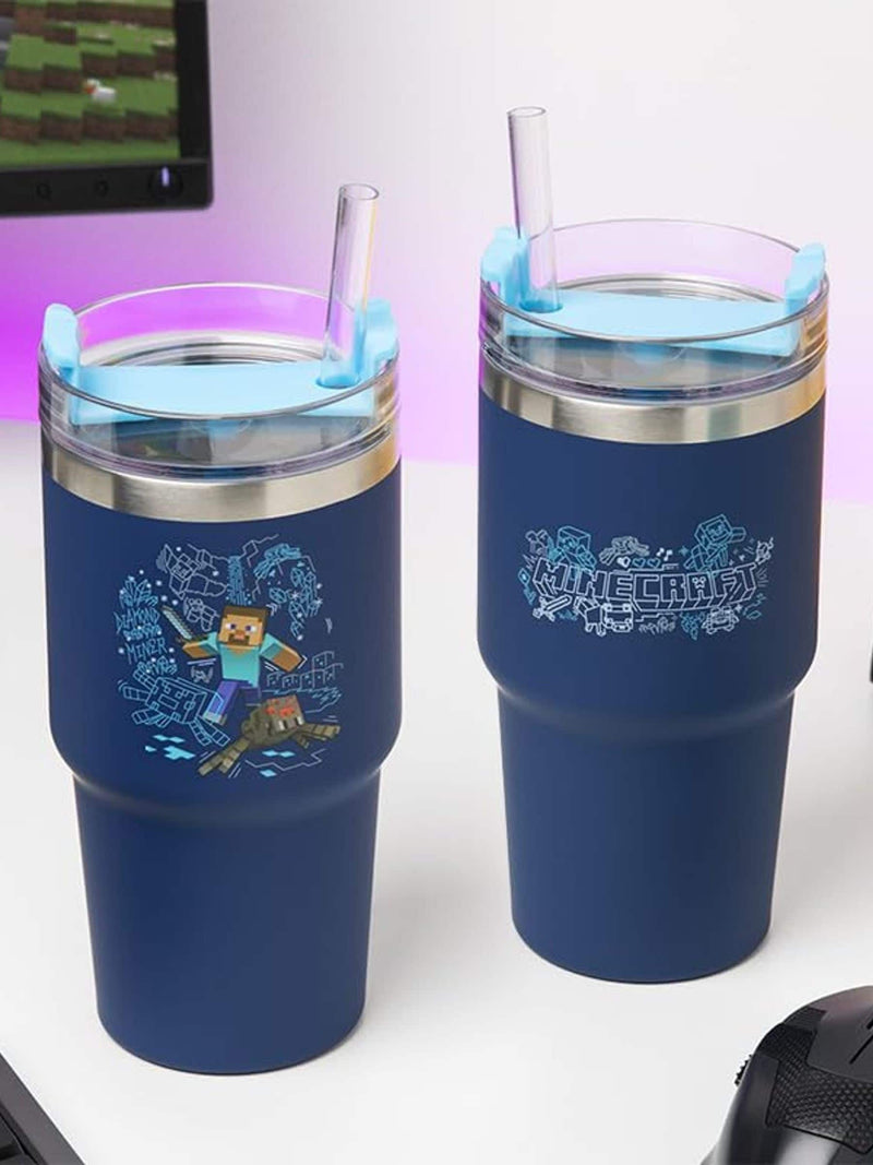 Paladone Minecraft insulated tumbler 600ml with straw (British brand)