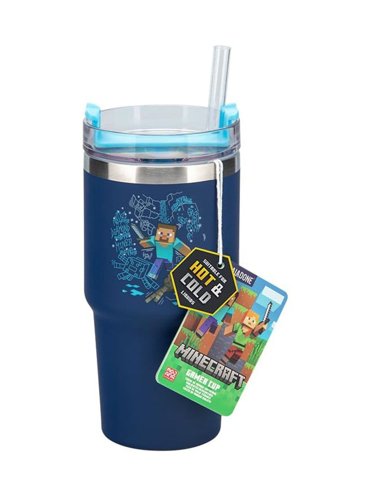 Paladone Minecraft insulated tumbler 600ml with straw (British brand)