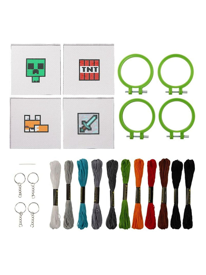 Paladone Minecraft cross stitch charm set crafting kit (British brand)
