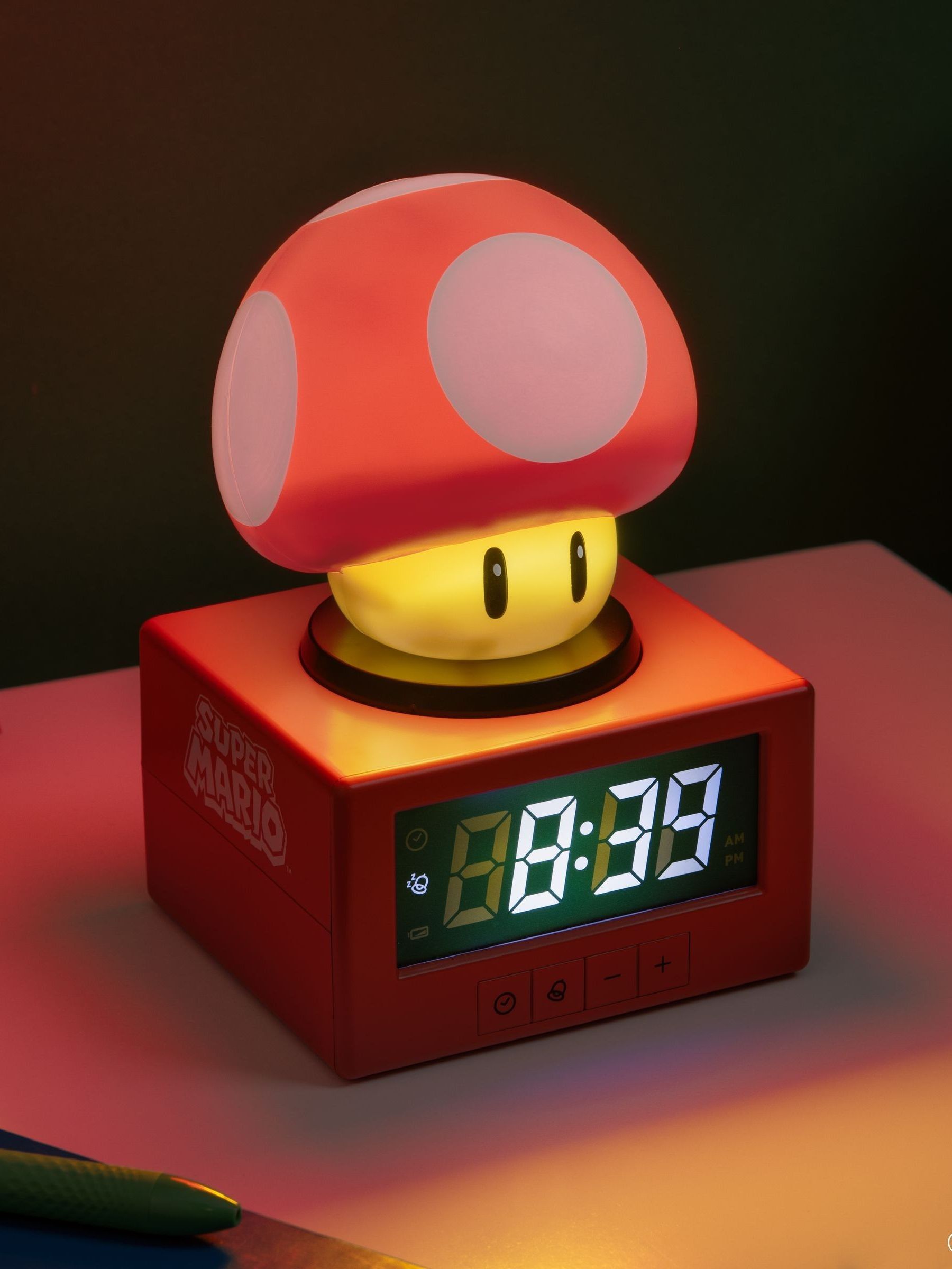 Paladone Super Mario Mushroom alarm clock 16cm (British brand)