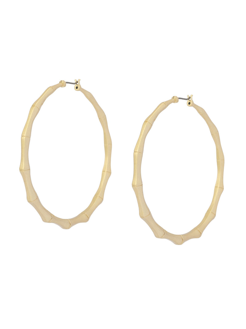 AllSaints gold tone Clara bamboo large hoop earrings (British brand)