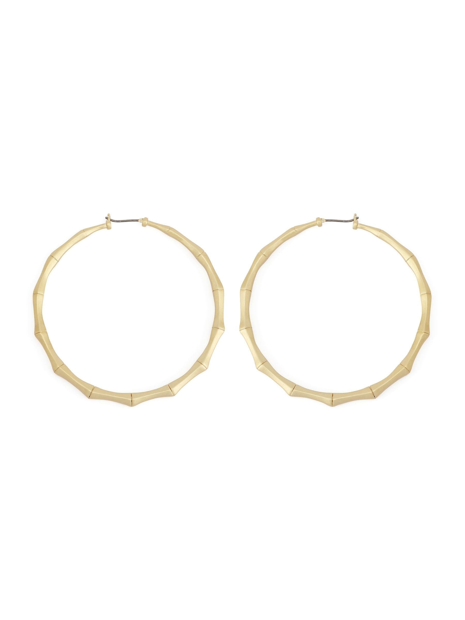 AllSaints gold tone Clara bamboo large hoop earrings (British brand)