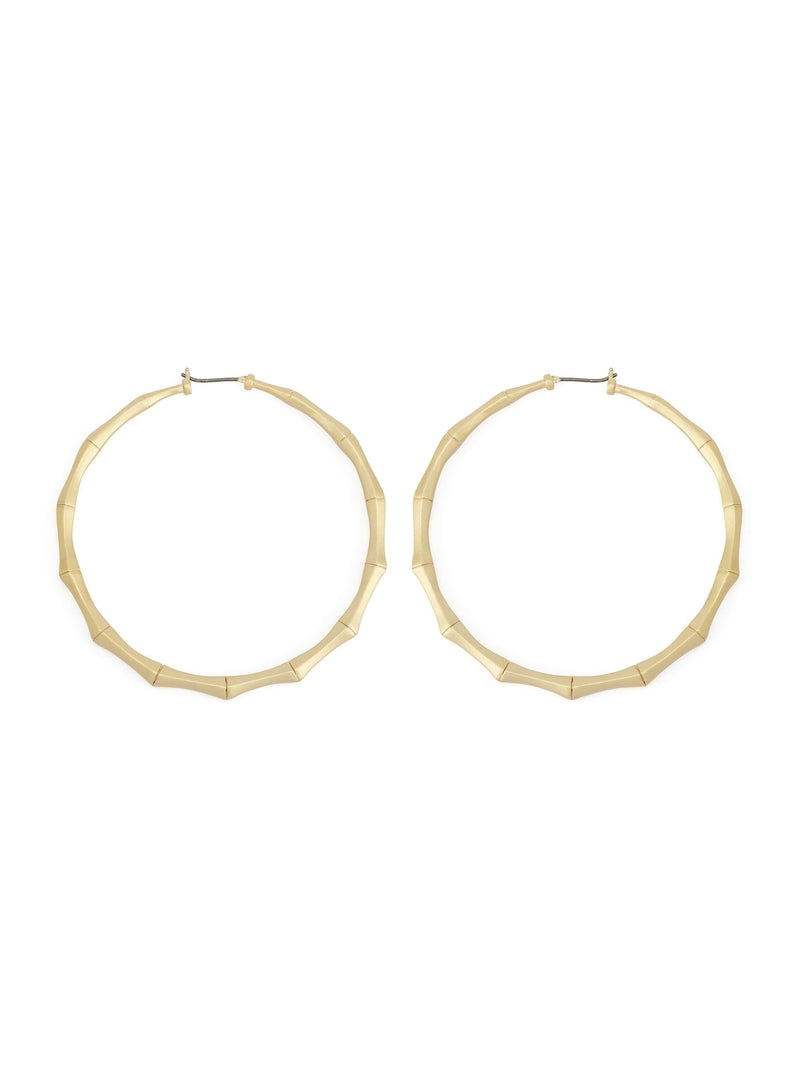 AllSaints gold tone Clara bamboo large hoop earrings (British brand)