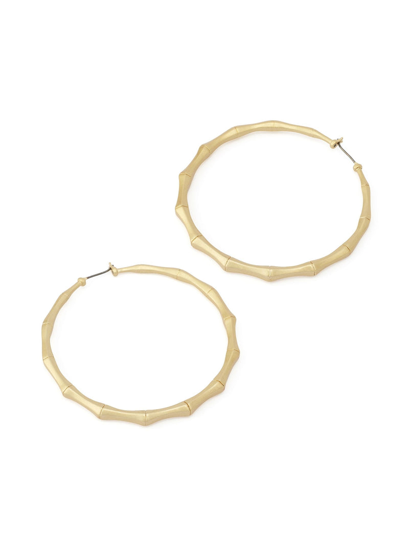 AllSaints gold tone Clara bamboo large hoop earrings (British brand)