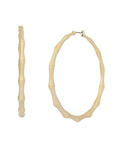 AllSaints gold tone Clara bamboo large hoop earrings (British brand)
