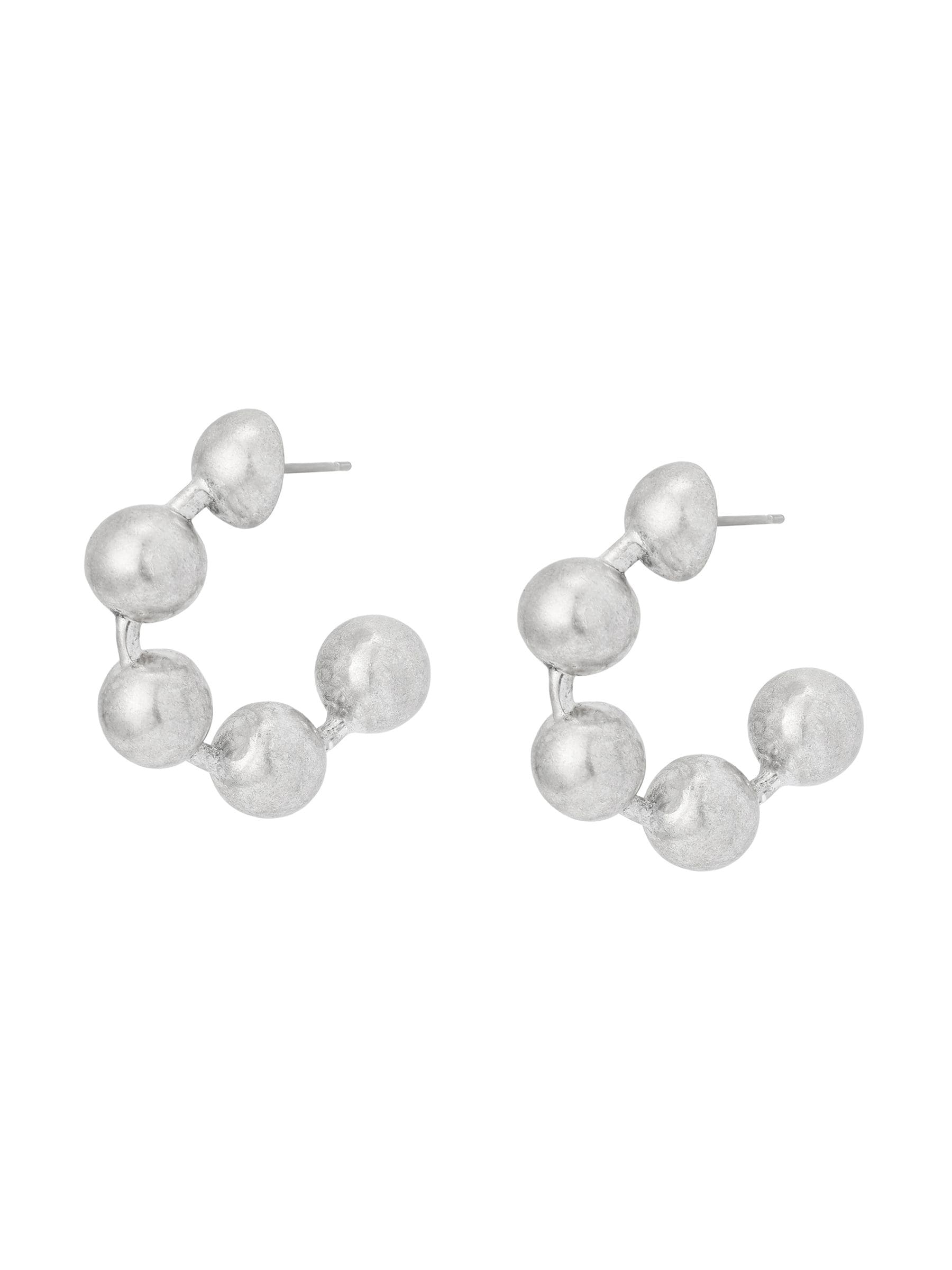 AllSaints silver tone ball chain hoop earrings, UK version