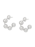 AllSaints silver tone ball chain hoop earrings, UK version