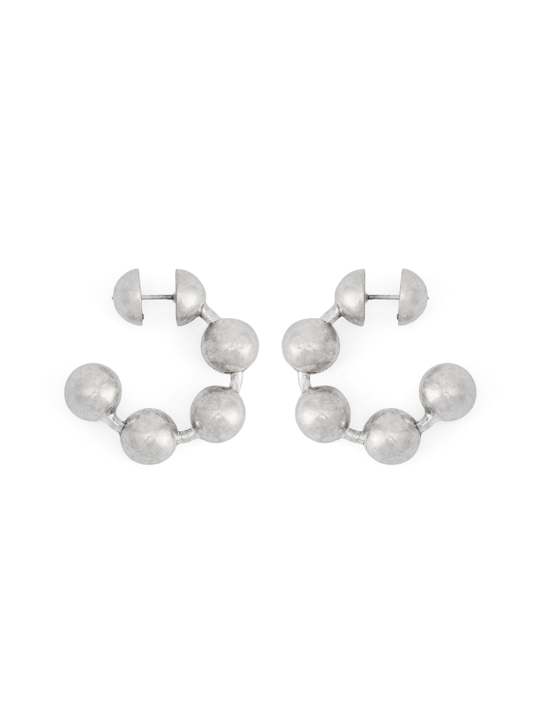 AllSaints silver tone ball chain hoop earrings, UK version