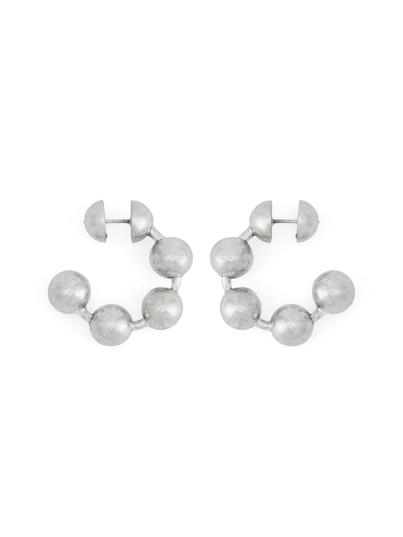 AllSaints silver tone ball chain hoop earrings, UK version