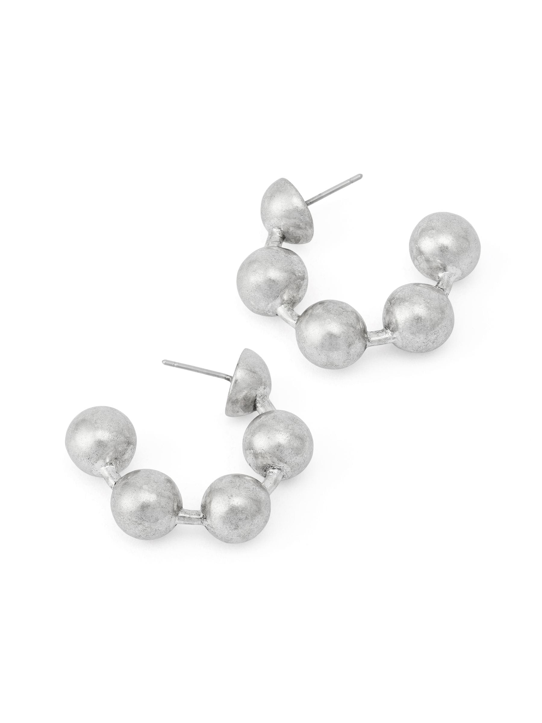 AllSaints silver tone ball chain hoop earrings, UK version