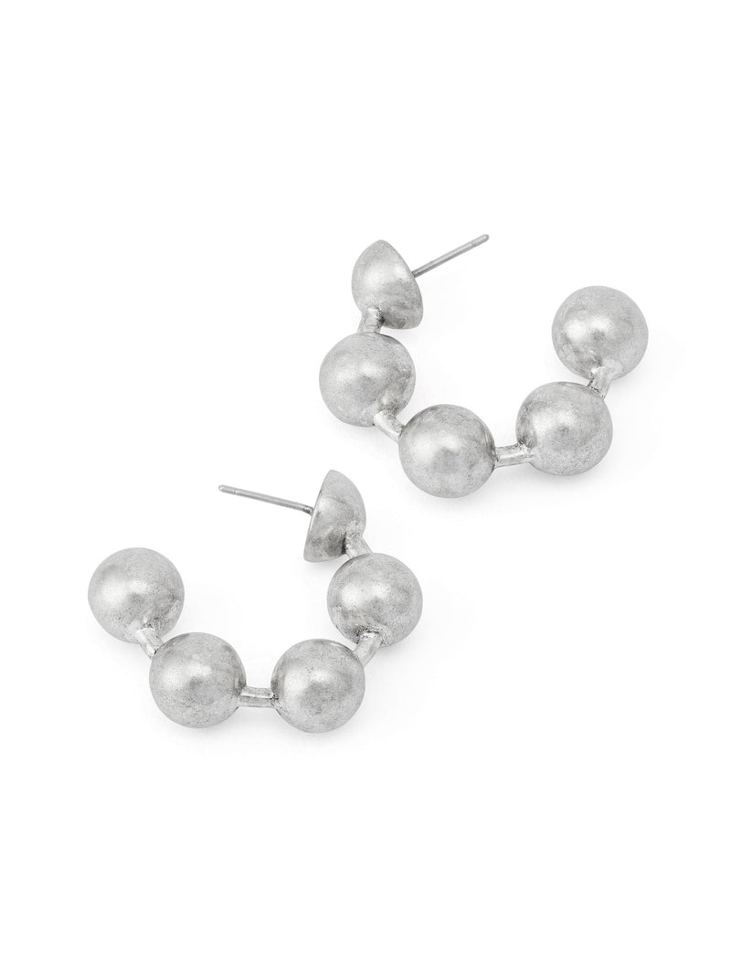 AllSaints silver tone ball chain hoop earrings, UK version