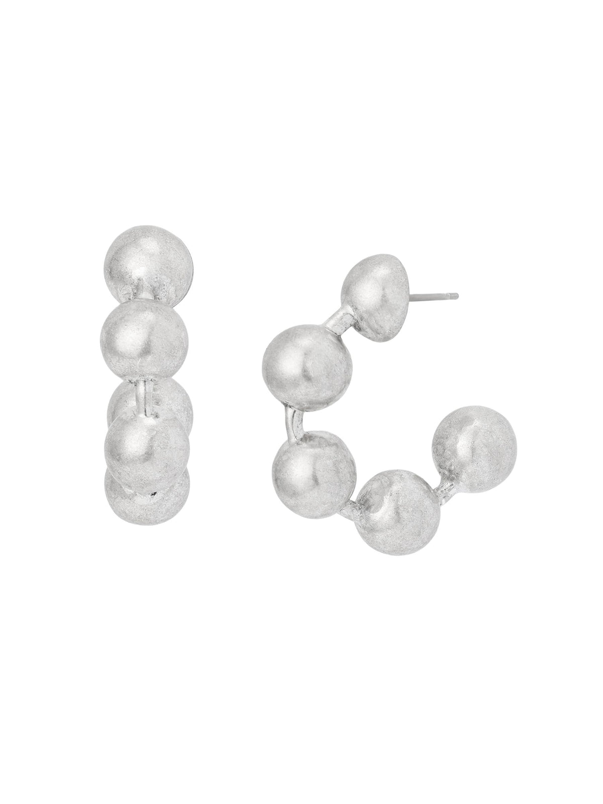 AllSaints silver tone ball chain hoop earrings, UK version