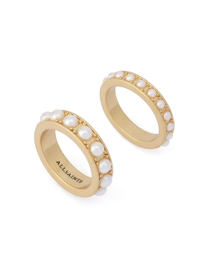 AllSaints gold tone pearl band ring set, UK version