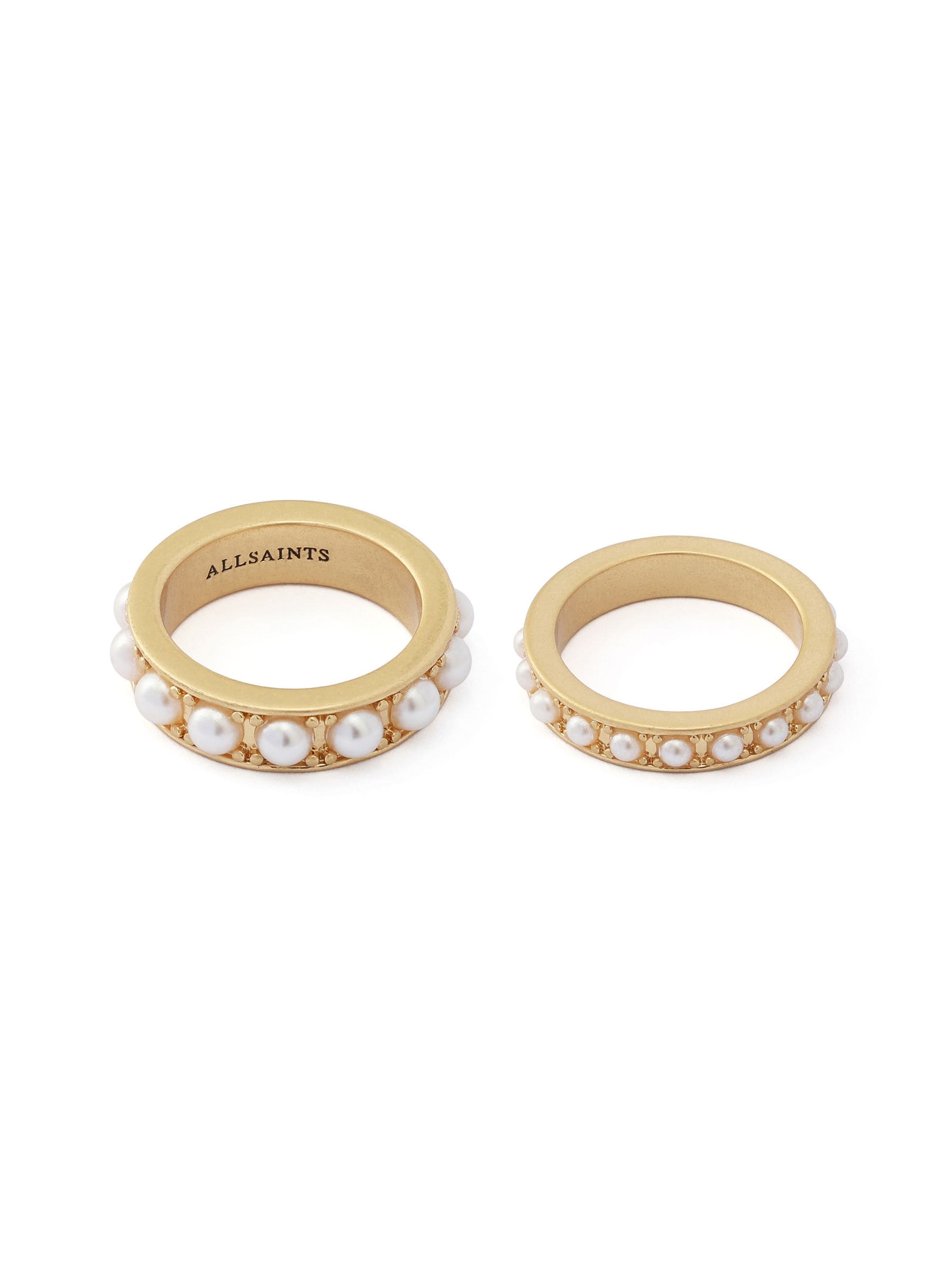 AllSaints gold tone pearl band ring set, UK version