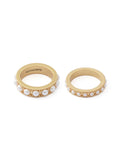 AllSaints gold tone pearl band ring set, UK version