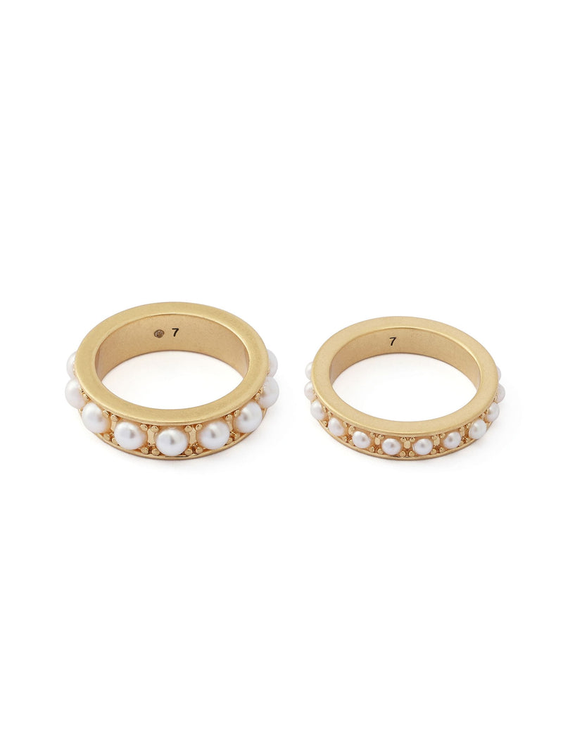 AllSaints gold tone pearl band ring set, UK version