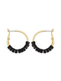 AllSaints gold tone Clara beaded hoop earrings, imported from the UK