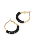 AllSaints gold tone Clara beaded hoop earrings, imported from the UK