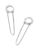 AllSaints silver tone pearl chain hoop earrings, UK version