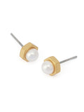 AllSaints gold tone pearl stud earrings (British brand)
