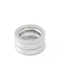 AllSaints Janna multi tube band ring, silver tone - British product