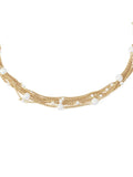 AllSaints gold tone Rae pearl layered necklace, imported from the UK
