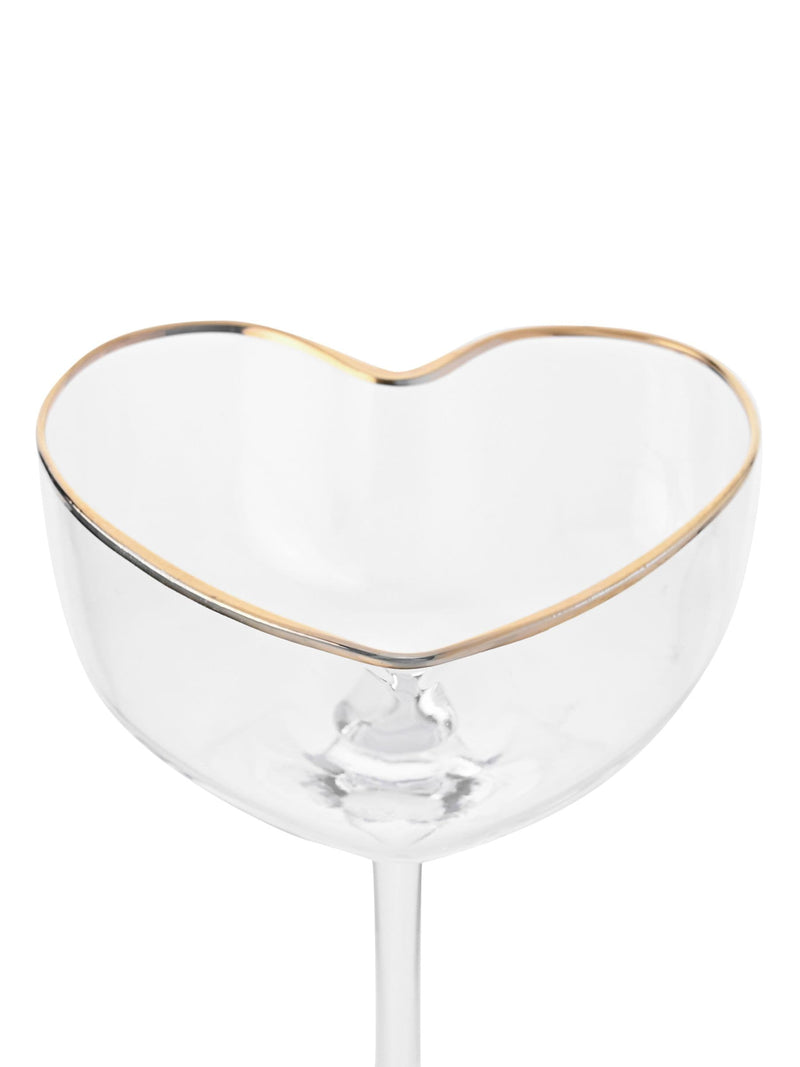 Widdop heart shaped martini glasses, clear glass, imported from the UK