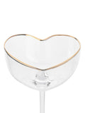 Widdop heart shaped martini glasses, clear glass, imported from the UK