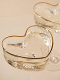 Widdop heart shaped martini glasses, clear glass, imported from the UK