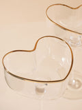 Widdop heart shaped martini glasses, clear glass, imported from the UK